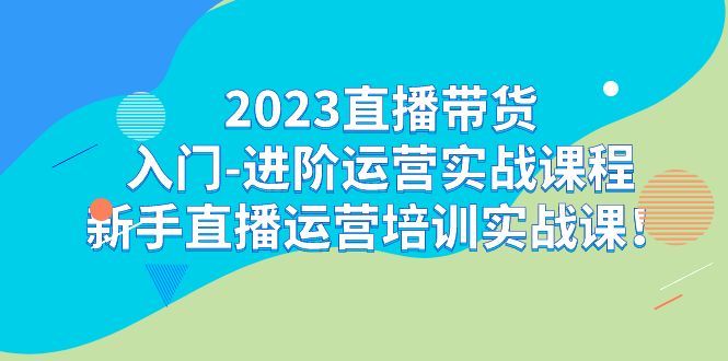 2023直播带货入门-进阶运营实战课程:新手直播运营培训实战课-知创网