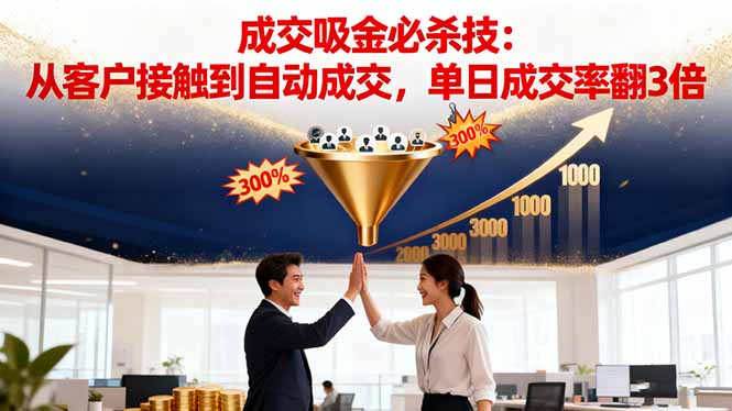 （16432期）吸金成交营销必杀技：从客户接触到自动成交，单日成交率翻3倍-知创网