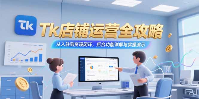 （15345期）Tk店铺运营全攻略，从入驻到变现闭环，后台功能详解与实操演示-知创网