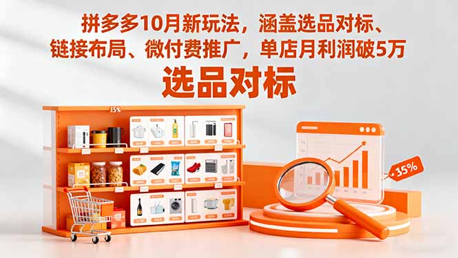 （16364期）拼多多10月新玩法，涵盖选品对标、链接布局、微付费推广，单店月利润破5万-知创网