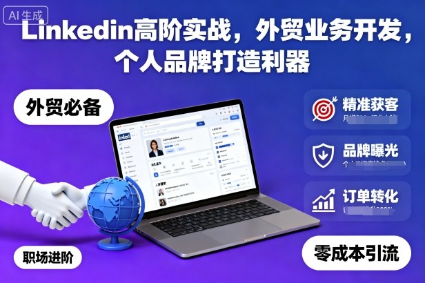 Linkedin高阶实战，外贸业务开发，个人品牌打造利器-知创网