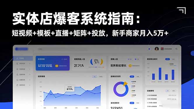 （16541期）实体店爆客系统指南：短视频+模板+直播+矩阵+投放，新手商家月入5万+-知创网