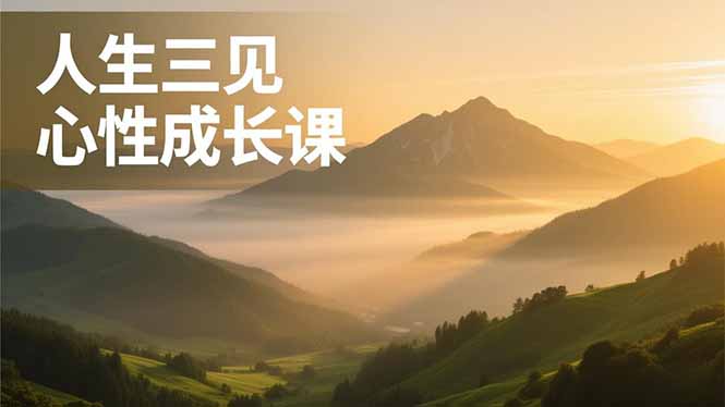 （16897期）人生三见心性成长课，见天地众生自己，搞透人性安顿身心，活出清晰自我，内在富足无价-知创网