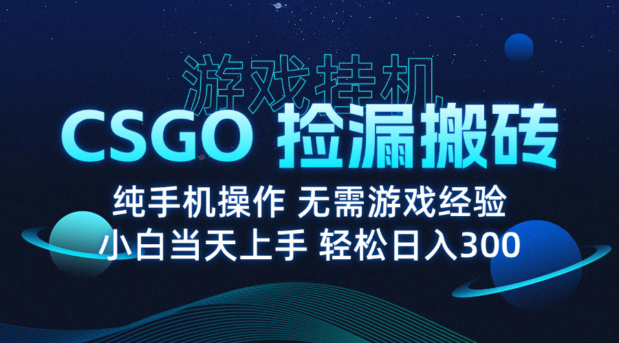 (15820期)8月最新游戏搬砖,CSGO纯挂机,不需要玩游戏,实现真挂机,月入1W+-知创网