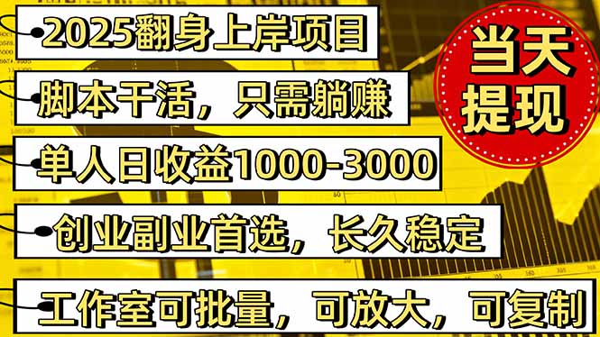 （16501期）2025翻身上岸项目脚本干活，内部客户经理内部开号，单人日收益1000-300…-知创网