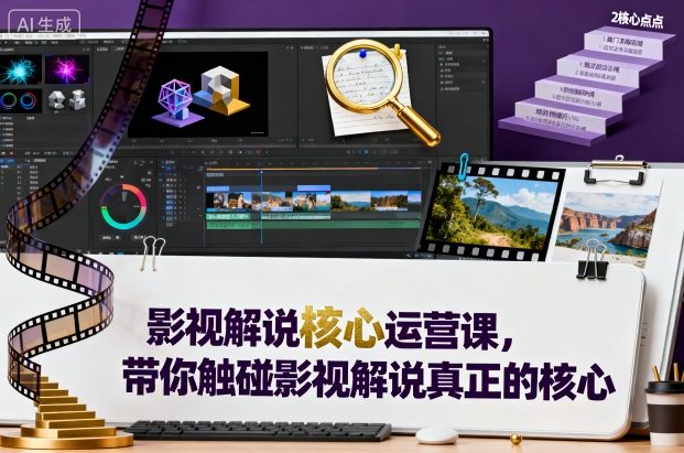 影视解说核心运营课，带你触碰影视解说真正的核心-知创网