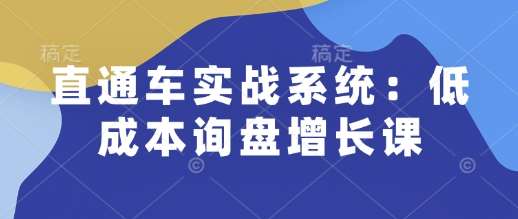 直通车实战系统：低成本询盘增长课，让个人通过技能实现升职加薪，让企业低成本获客，订单源源不断-知创网