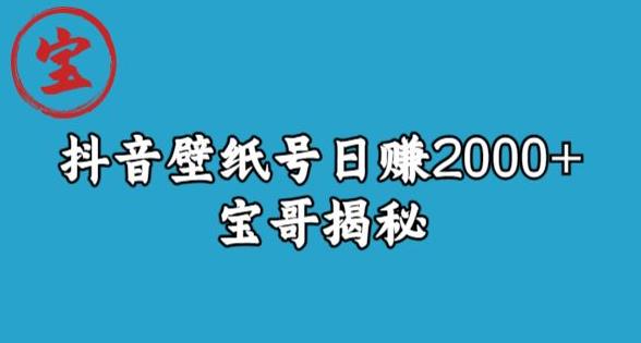宝哥抖音壁纸号日赚2000+，不需要真人露脸就能操作【揭秘】-知创网