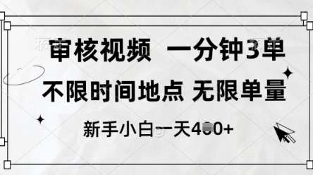 审核视频，10秒一单，不限时间，不限单量，新人小白一天4张+【揭秘】-知创网