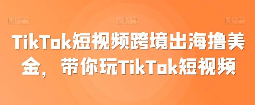 TikTok短视频跨境出海撸美金，带你玩TikTok短视频-知创网