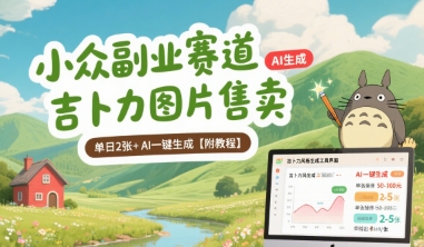 小众副业赛道 吉卜力图片售卖 单日2张+ AI一键生成【附教程】-知创网