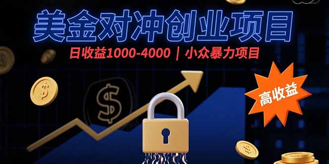 （15642期）美金对冲创业项目，日收益1000-4000，小众暴力项目-知创网