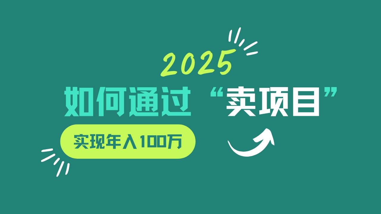 2025年如何通过“卖项目”实现年入100w-知创网