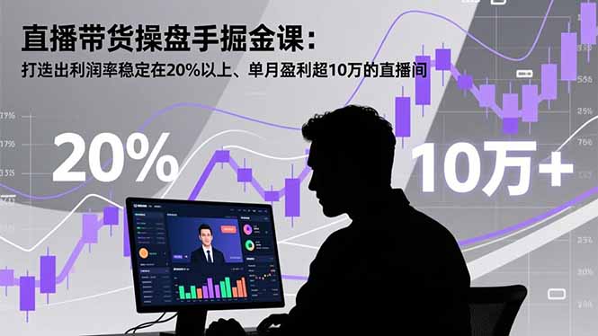 （16727期）直播带货操盘手掘金课：打造出利润率稳定在20%以上、单月盈利超10万的直播间-知创网