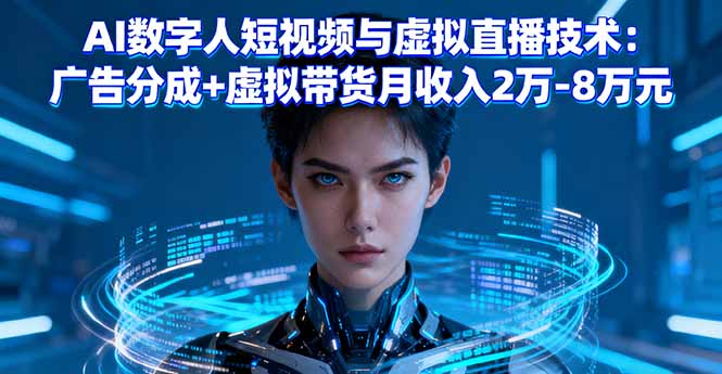 (16148期)AI数字人短视频与虚拟直播技术:广告分成+虚拟带货月收入2万-8万元-知创网