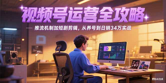 （15217期）2025视频号运营全攻略，推流机制加短剧剪辑，从养号到日销34万实战-知创网