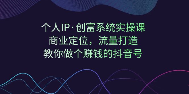 个人IP·创富系统实操课：商业定位，流量打造，教你做个赚钱的抖音号-知创网