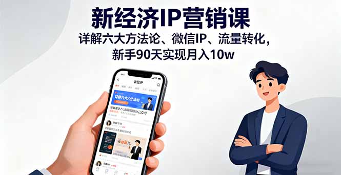 （16194期）新经济IP营销课：详解六大方法论、微信IP、流量转化，新手90天实现月入10w-知创网