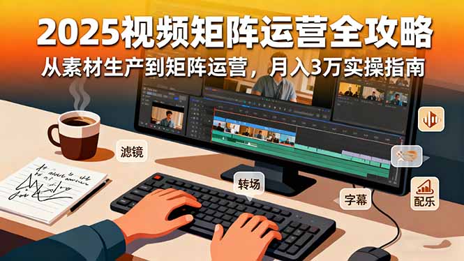 （16333期）2025短视频矩阵运营全攻略：从素材生产到矩阵运营，月入3万实操指南-知创网