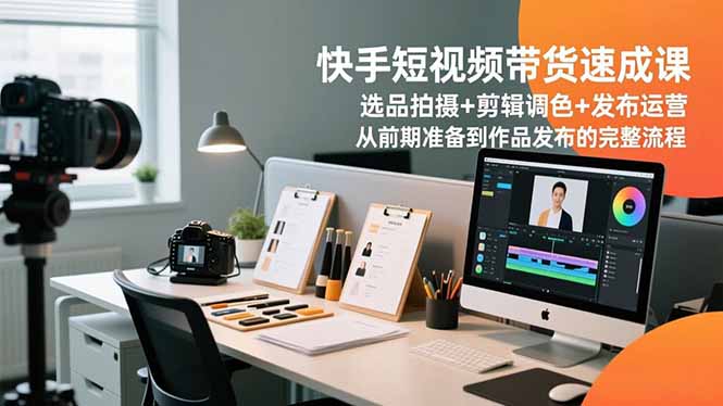 （16752期）快手短视频带货速成课，选品拍摄+剪辑调色+发布运营，从前期准备到作品发布的完整流程-知创网