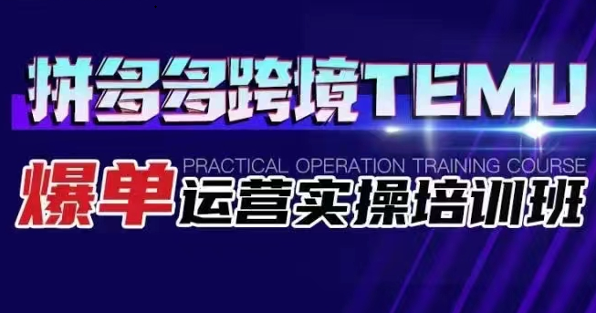 拼多多跨境TEMU爆单运营实操培训班 海外拼多多的选品、运营、爆单 拼多多跨境TEMU爆单运营实操培训班 海外拼多多的选品、运营、爆单