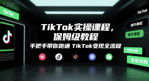 TikTok实操课程，保姆级教程，手把手带你跑通TikTok变现全流程-知创网