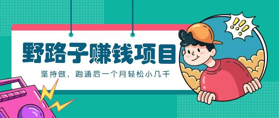 一个人就能操作的野路子赚钱项目,零成本零门槛坚持做,跑通后一个月小几千!-知创网