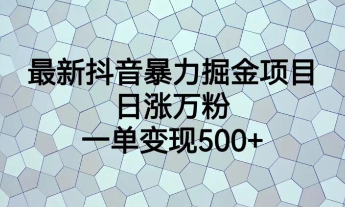 最新抖音暴力掘金项目，日涨万粉，一单变现500+【揭秘】-知创网
