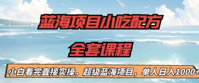 蓝海项目小吃配方全套课程，小白看完直接实操，单人日入1000+【揭秘】-知创网