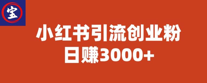 宝哥小红书引流创业粉，日赚3000+【揭秘】-知创网