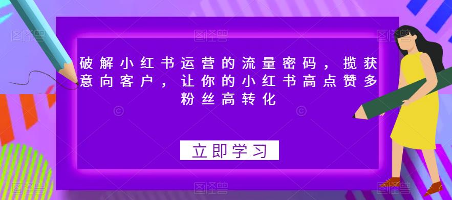 破解小红书运营的流量密码,揽获意向客户,让你的小红书高点赞多粉丝高转化-知创网
