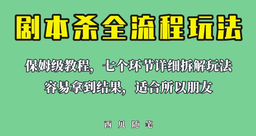 适合所有朋友的剧本杀全流程玩法，虚拟资源单天200-500收益！【揭秘】-知创网