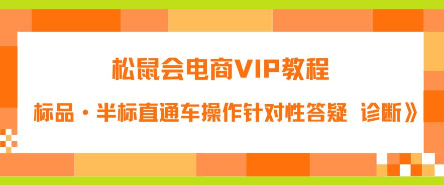 松鼠会电商VIP教程：松鼠《付费推广标品·半标直通车操作针对性答疑&诊断》-知创网