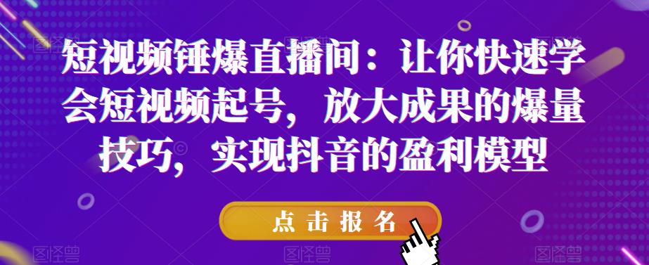 短视频锤爆直播间：让你快速学会短视频起号，放大成果的爆量技巧，实现抖音的盈利模型-知创网