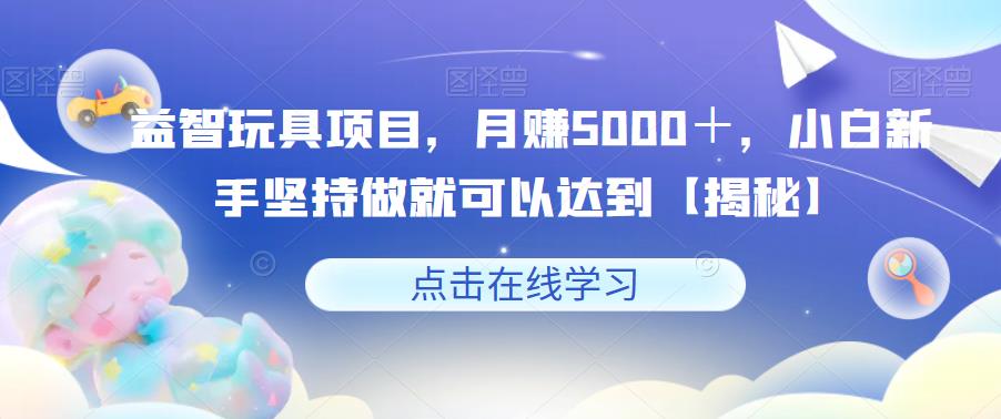 益智玩具项目，月赚5000＋，小白新手坚持做就可以达到【揭秘】-知创网