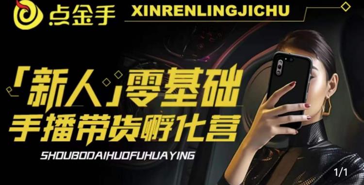 2023点金手·新人零基础手播带货孵化营：账号运营篇+主播话术篇+数据流量篇等-知创网