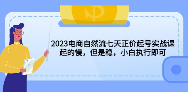 2023电商自然流七天正价起号实战课：起的慢，但是稳，小白执行即可！-知创网
