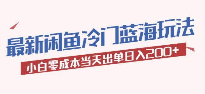 2023最新闲鱼冷门蓝海玩法,小白零成本当天出单日入200+【揭秘】-知创网