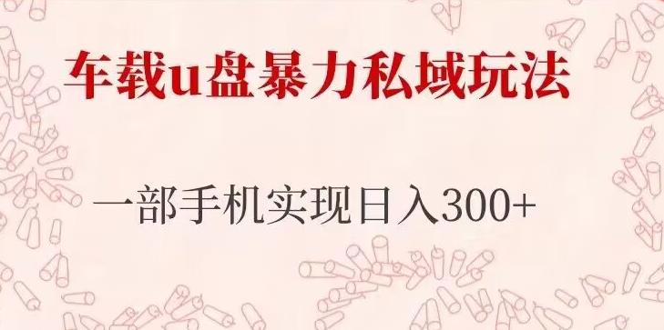车载u盘暴力私域玩法，长期项目，仅需一部手机实现日入300+-知创网