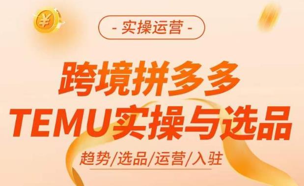 跨境拼多多TEMU实操与选品，​掌握平台运营方法技巧，选品避坑12条标准，爆款的底层思路等-知创网