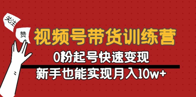 视频号带货训练营：0粉起号快速变现，新手也能实现月入10w+-知创网