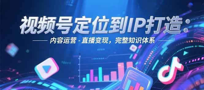 视频号定位到IP打造：账号搭建-内容运营-直播变现，完整知识体系-知创网