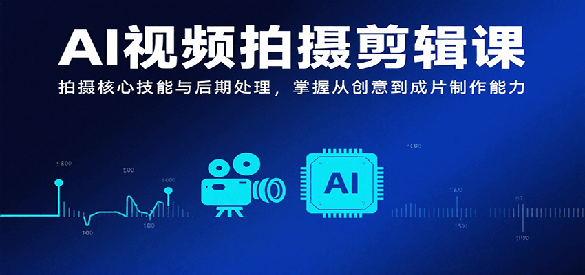 AI视频拍摄剪辑课，拍摄核心技能与后期处理，掌握从创意到成片制作能力-知创网