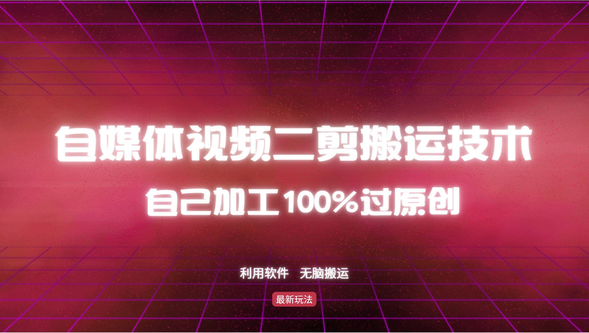 （12995期）详细教你自媒体视频二剪搬运技术，自己加工100%过原创，无脑搬运-知创网