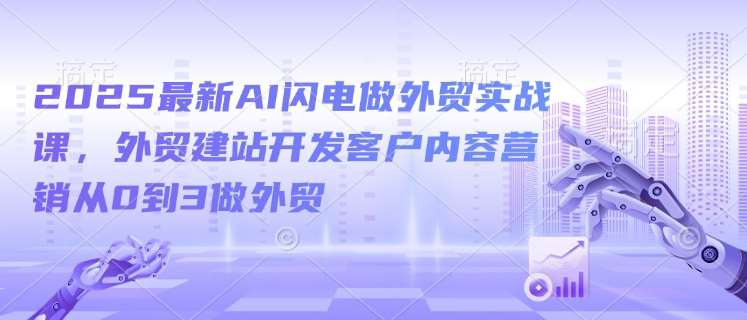 2025最新AI闪电做外贸实战课，外贸建站开发客户内容营销从0到3做外贸-知创网