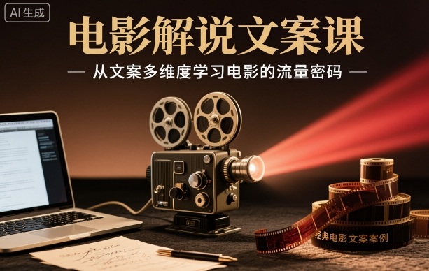电影解说文案课,从文案多维度学习电影的流量密码-知创网