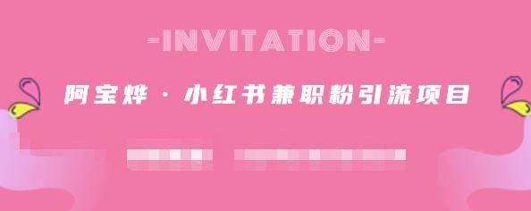 阿宝烨·小红书兼职粉引流项目，流量大，引流效果好【视频课程】-知创网