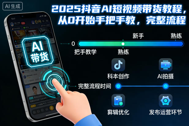 2025抖音AI短视频带货教程,从0开始手把手教,完整流程-知创网