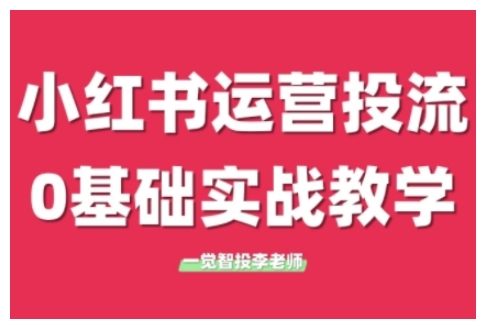 小红书运营投流，小红书广告投放从0到1的实战课，学完即可开始投放（更新）-知创网