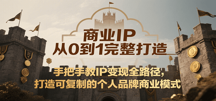 商业IP从0到1完整打造，手把手教IP变现全路径，打造可复制的个人品牌商业模式-知创网